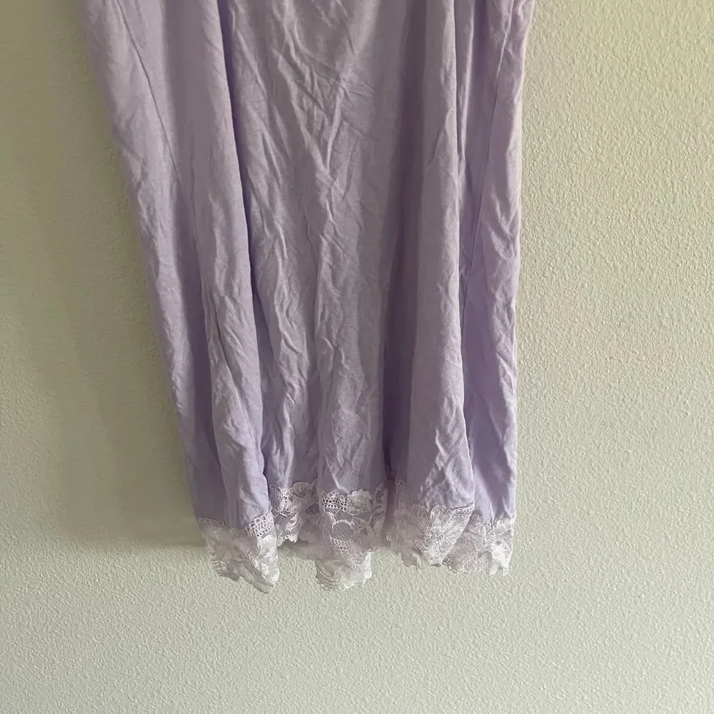 Victoria's Secret Purple Lace‎ Modal Nightgown Slip Dress Size Small - Picture 9 of 14